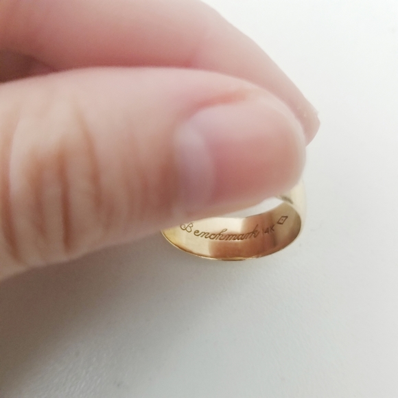 14K Gold Benchmark Men's Wedding Band Ring Size 1.5 - Picture 5 of 10